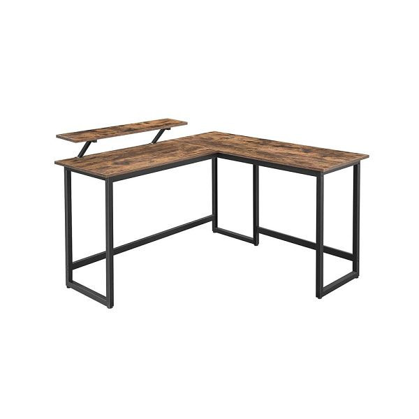 VASAGLE Bureau d'ordinateur en L, vintage marron-noir, 140x130x92,2 cm, LWD56X