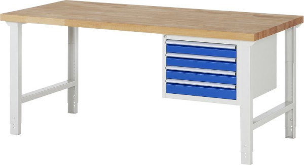 Etabli RAU série 7000 - modèle 7133, L2000 x P900 x H790-1140 mm, base système L2000 x P850 x H750-1100 mm, 03-7133A1-209B4H.11