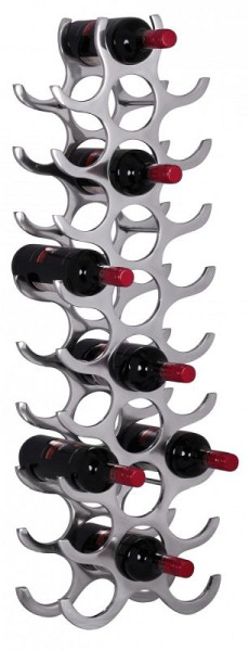 Wohnling Design casier à vin en aluminium VINO 27 bouteilles en argent 31x98x14 cm, WL1.253
