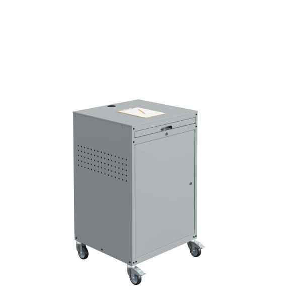 Armoire informatique SOFAME MODULINFO L695 x P 660 x H 1005 sur roulettes, gris clair RAL 7035, W040010026GCGC