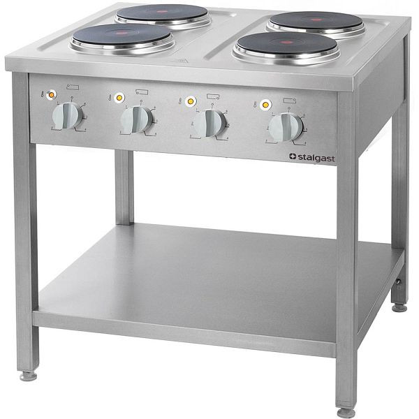 Cuisinière électrique Alpha Work série 700 - 4 plaques de 2,6 kW chacune, 800 x 700 x 850 mm (LxPxH), 105117