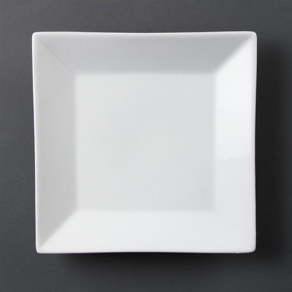OLYMPIA Assiettes carrées blanches 25cm, UV: 6 pièces, C360