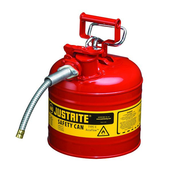 Conteneurs de sécurité Justrite AccuFlow Type II 1002, 25,4 cm x 25,4 cm, 3556 cm, rouge, Type II - tuyau 16⌀ x 229 mm, JCN7220120