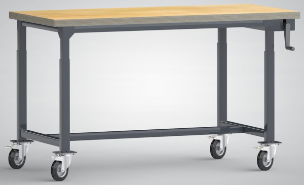 Etabli professionnel hydraulique KLW - mobile - 1500 x 800 x 750 - 1050 mm L x P x H, FPH01H-1500M45SX7000