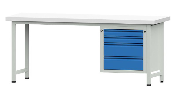 Établis ANKE Établi combiné, modèle 727 E, 2000 x 700 x 850 mm, RAL 7035/5012, KSP 50 mm, 510.819