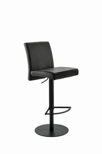 Mayer Sitzmöbel , structure noire, coque d'assise rembourrée, hauteur d'assise 54 - 79 cm, cuir véritable, noir, 1386_03_81007