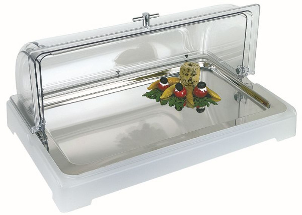 APS Top Fresh Set -Nouvelle Génération-, 4 pièces, 56,5 x 35 cm, hauteur : 6,5 cm, glacière en plastique blanc, bac GN 1/1, 2 blocs de glace, 11503
