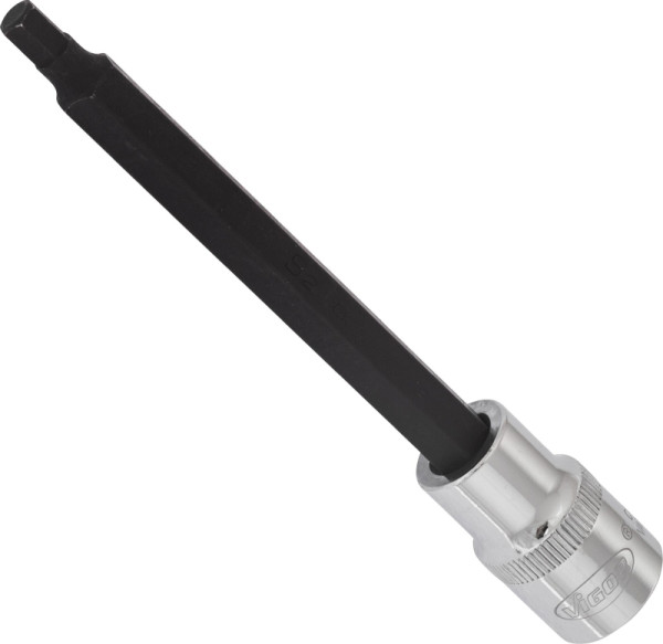 VIGOR Embout de tournevis à six pans creux, carré creux 12,5 mm (1/2 pouce), profil à six pans creux, 6 mm, longueur : 140 mm, V2081
