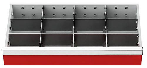 Bedrunka+Hirth inserts de tiroir R 24-12, pour hauteur de panneau 150 mm, 3 x MF 300 mm, 8 x TW 150 mm, 08.88.37
