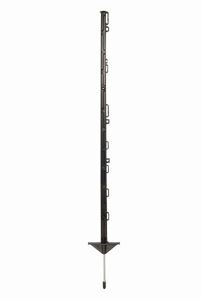Poteau plastique Pulsara 1,05 m noir, double marche, lot de 10, 019663