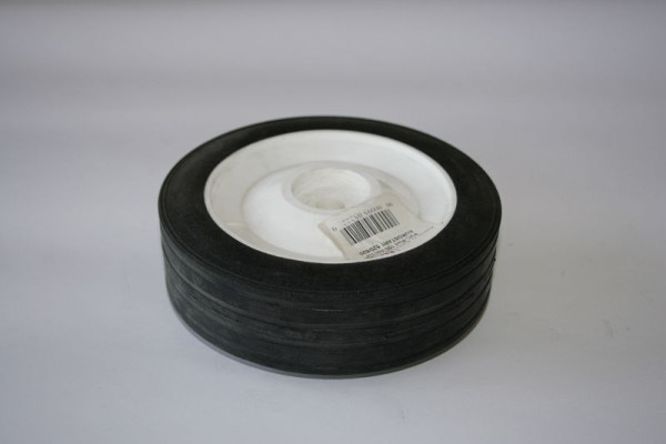 Roue PVC ELMAG 150 mm pour EUROSTART 520/620 (version 'A' pour axe métallique) (extérieur noir, intérieur blanc), 9505222