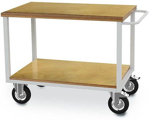 Table de travail mobile Bedrunka+Hirth, 1x étagère multiplex en hêtre, dimensions en mm (LxPxH) : 2000 x 750 x 995, 20.04.02