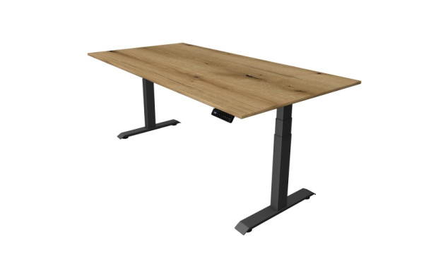 Kerkmann Move 4 table assis/debout, L 2000 x P 1000 mm, réglable en hauteur électriquement de 640 à 1290 mm, chêne, 10080955