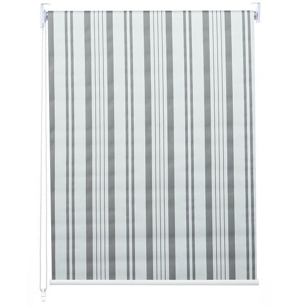 Store enrouleur Mendler HWC-D52, store de fenêtre, store à tirage latéral, 120x160cm protection solaire occultant opaque, gris/blanc, 63377