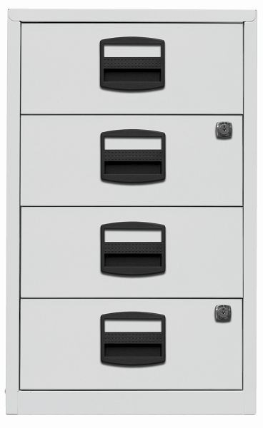 Armoire latérale Bisley PFA, 4 tiroirs universels, gris clair, PFA4S645