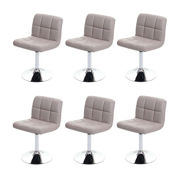 Mendler set de 6 chaises de salle à manger chaise pivotante Kavala simili cuir chrome, gris taupe, 3x74176