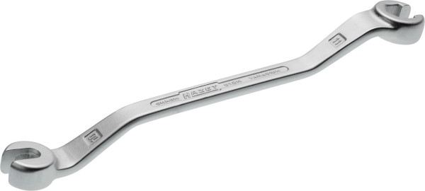 Clé polygonale double Hazet, ouverte, profil 6 pans extérieur, 10 x 11 mm, pour presse-étoupes, coudée (15° et 40°), 612N-10X11