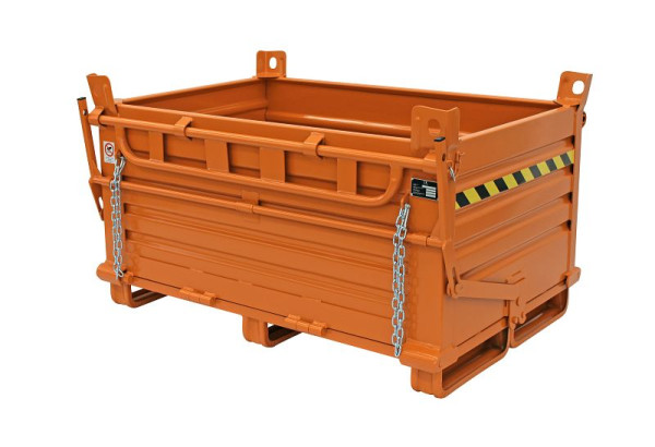 Conteneur à fond rabattable en acier Sall - 2 rabats de fond SL2, 100 x 80 x 156 cm, orange, SL064H1300A