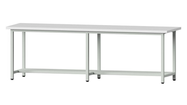 Bancs de travail ANKE table de travail, modèle 191, 2800 x 800 x 890 mm, RAL 7035, KSP 40 mm, 401.453