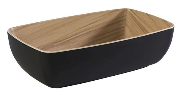 APS GN 1/4 cuve -FRIDA-, 26,5 x 16,2 cm, hauteur : 7,5 cm, mélamine, intérieur : aspect bois, extérieur : noir, 84587