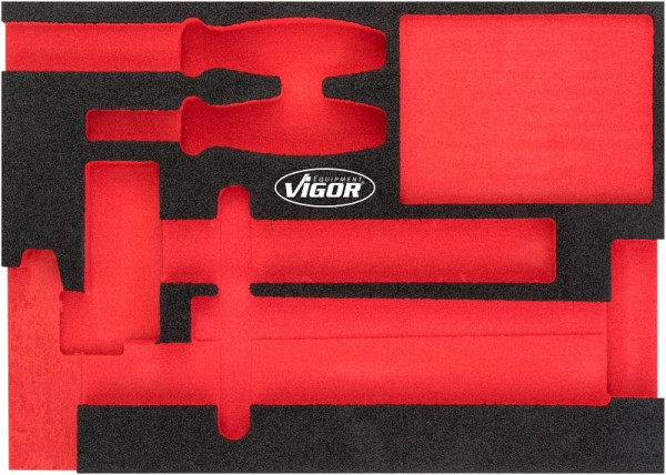 Inserts en mousse souple bi-composant VIGOR, dimensions insert / taille tiroir : M (282 x 393 x 35 mm), utilisation : V5085, V5085-L