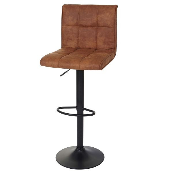 Mendler ensemble de 2 tabourets de bar HWC-B13, tabouret de comptoir de bar, imitation daim, marron clair vintage, 60077