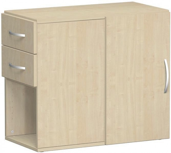 armoire complémentaire geramöbel avec tiroirs, porte tournante avec amortisseur de porte, utilisable à gauche ou à droite, avec pieds réglables, 420x820x720, érable/érable, S-381300-AA