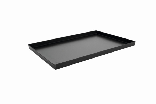 Plaque à pizza Schneider 340 x 450 mm, hauteur 25 mm, matériau : acier bleui, épaisseur 10 mm, 997901