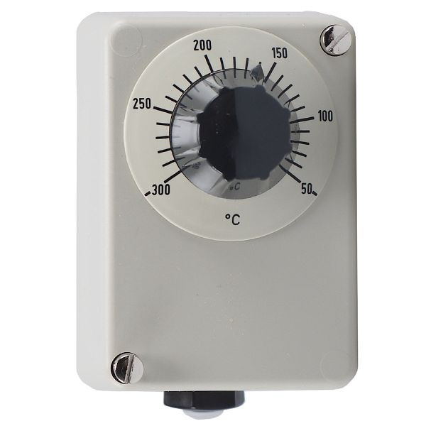 Régulateur de température JUMO avec contact inverseur, 50 à 300 °C, capillaire 1000 mm, différence de commutation de température : 7,5 °C, 60001133