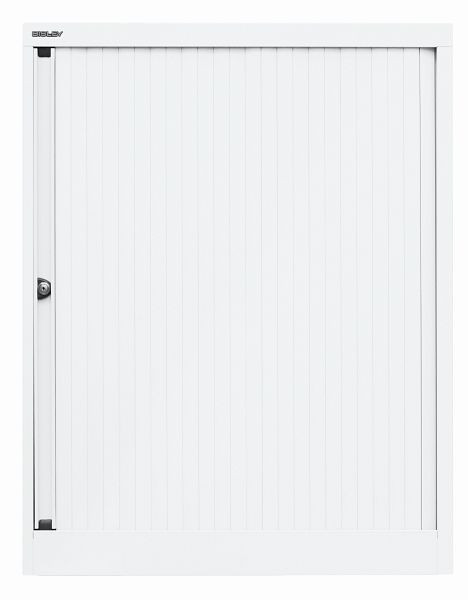 Armoire à volet roulant Bisley EuroTambour, 2 étagères, 2,5 OH, L 800 mm, volet roulant blanc signalisation, corps blanc signalisation, ET408102SPWW696