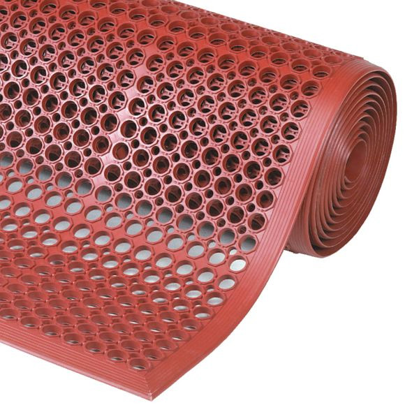 Notrax Sanitop Tapis de sol rouge pour l'industrie agroalimentaire 562RD, rouge, 91 cm x 297 cm, 562S0310RD