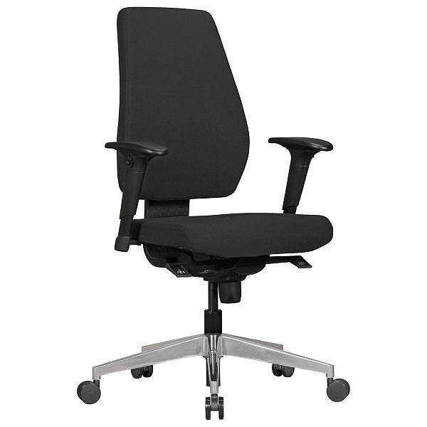 Chaise de bureau Amstyle Darius avec revêtement en tissu noir, SPM1.280