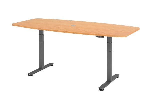 Table de conférence Hammerbacher avec interrupteur mémoire, hêtre, VXDSM22/6/G