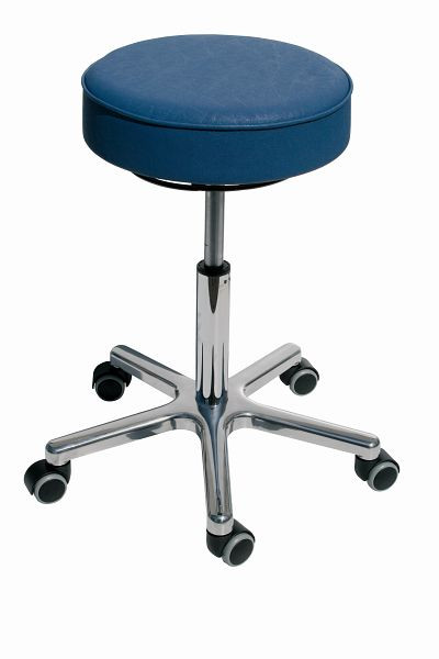 Lotz Bewegtes Sitzen, similicuir, bleu ciel, mécanisme d'assise, réglage de la hauteur d'assise 485 - 645 mm, piètement en aluminium, roulettes, 3868.1-09