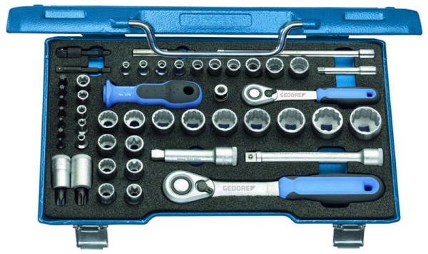 GEDORE jeu de clés à douilles 3/8" + 1/4", 50 pièces, 2075695