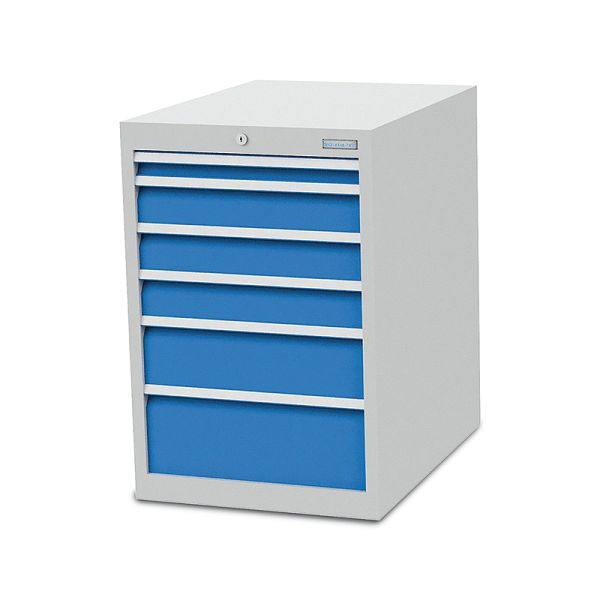 Armoire à tiroirs Bedrunka+Hirth, profondeur 736 mm, R 18-24, 6 x tiroirs, 555 x 736 x 819 mm, hauteur des panneaux en mm : 1x50, 3x100, 1x150, 1x200, 580/1311V10A