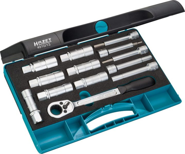 Jeu d'outils pour amortisseurs Hazet, carré 12,5 mm (1/2 pouce), profil à six pans creux, profil à embout creux, 4910/13