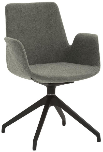 Fauteuil Mayer Sitzmöbel , piètement étoile, plastique noir, rotatif à 360°, gris chiné, 2009_S3_26654