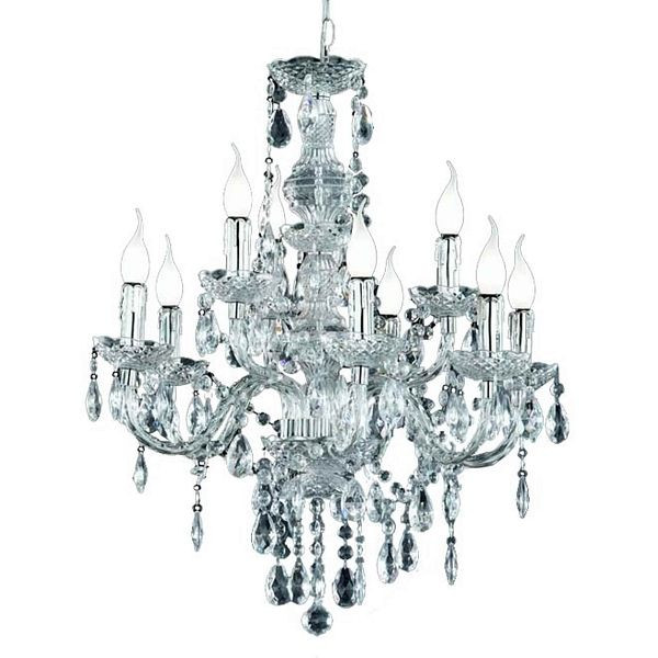 Mendler Reality, Trio lustre lustre 9 flammes acrylique, clair, 5063