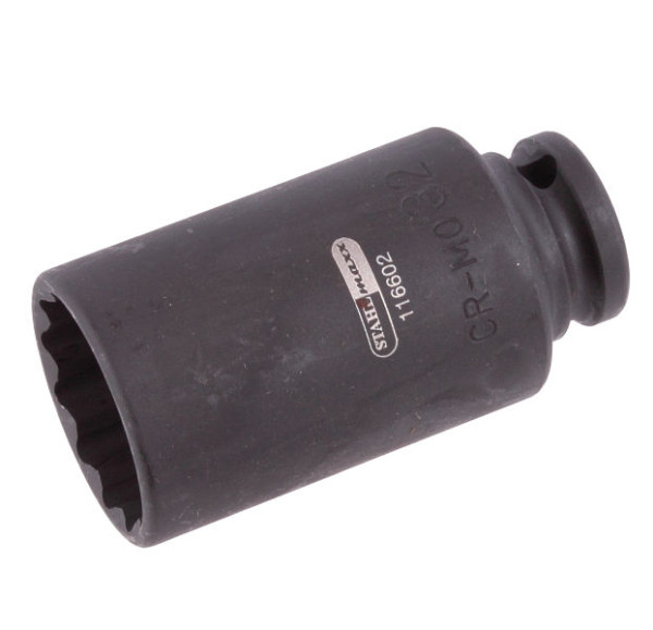 Insert pour clé à douille à chocs Stahlmaxx, 32 mm, 12 pans, 1/2", XXL-116602