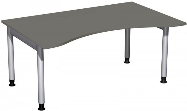 geramöbel Bureau ergonomique, réglable en hauteur, 1600x1000x680-820, graphite/argent, N-657336-GS