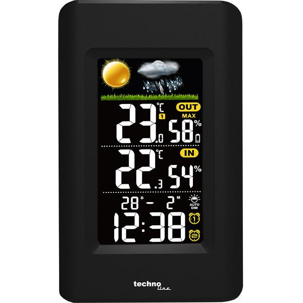 Station météo Technoline, horloge à quartz, dimensions : 94 x 145 x 50 mm, WS 6447