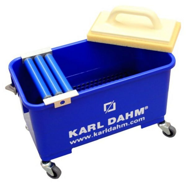 Kit de lavage de carrelage Karl Dahm Express avec 3 rouleaux, avec roulettes, 11487