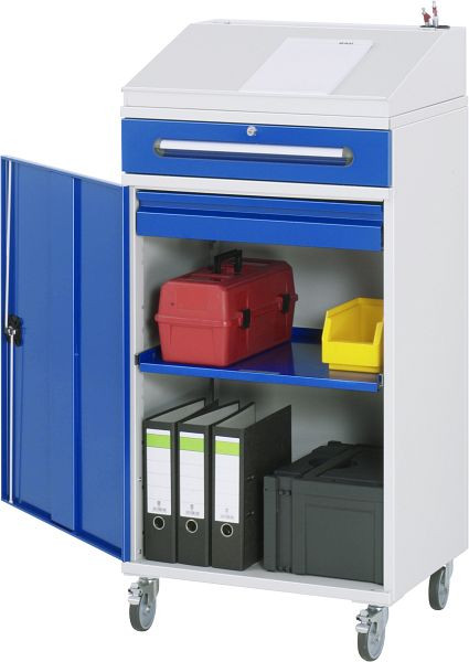 Bureau debout avec armoire latérale RAU - modèle 03, L650 x P520 x H1235/1345 mm, 07-650-M03F.11