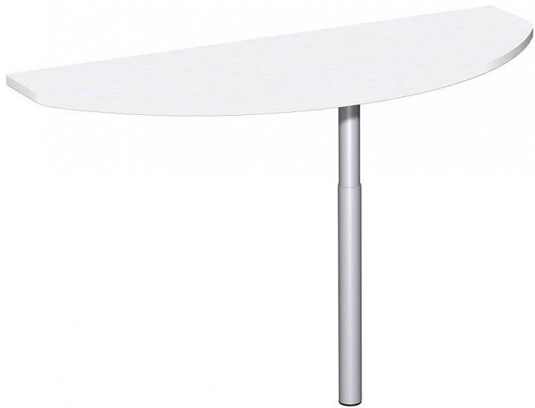 table d'extension geramöbel avec pied d'appui, matériel de liaison inclus, réglable en hauteur, 1200x500x680-820, blanc/argent, N-657240-WS