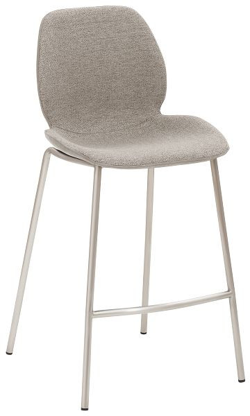 Mayer Sitzmöbel tabouret de comptoir mySOLO, revêtement d'assise cuir synthétique vintage gris clair/gris coquille chiné, structure à quatre pieds en acier inoxydable, 1176_V4_526