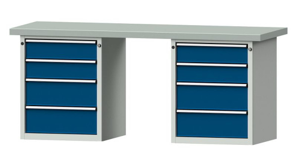 Établis ANKE Établi combiné, modèle 840 V, 2000 x 700 x 850 mm, RAL 7035/5010, ZBP 50 mm, 415.110