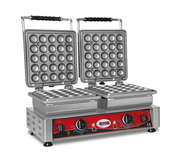 Gaufrier GMG Lokmia-D, 2x (Ø25 x 3,5 cm x 1,7 cm/3,4 cm), plaque de cuisson interchangeable très facile à monter, 50° à 300°C, facile à nettoyer, WE-27D
