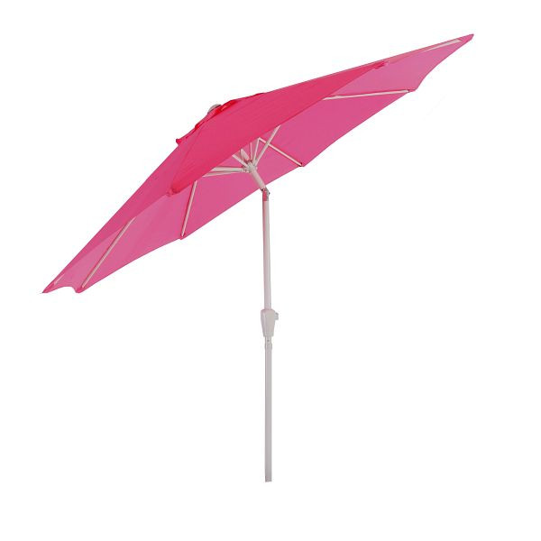 Parasol Mendler N18, parasol de jardin, Ø 2,7m inclinable polyester/aluminium 5kg, rose, 76712