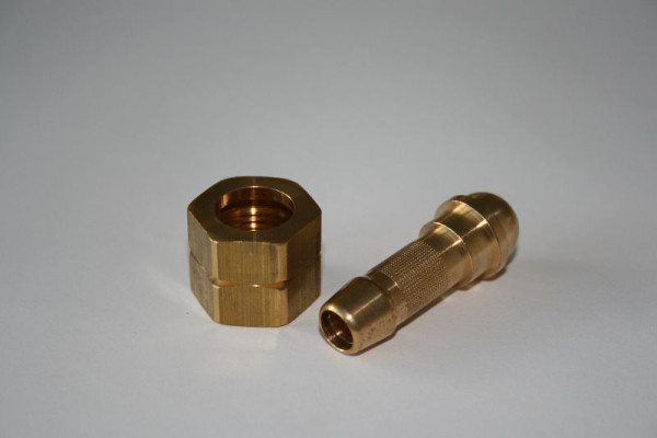 Embout de tuyau ELMAG avec écrou-raccord, FI 3/8'-GAUCHE, 9 mm (pour gaz combustible : propane/acétylène), 42367